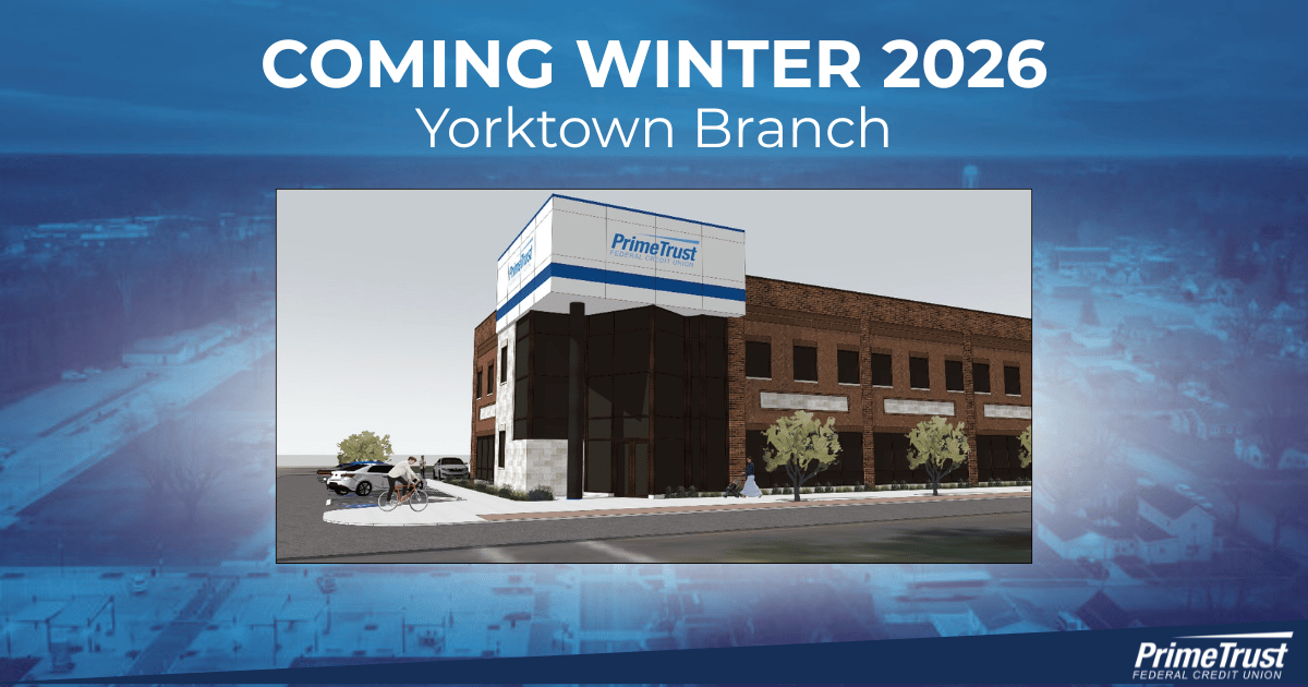 yorktown, indiana, primetrust, credit union, branch
