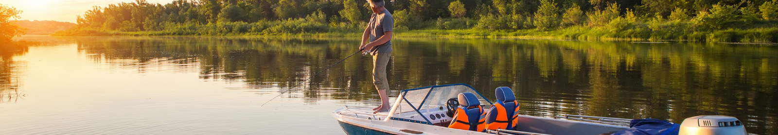 Person fishing on a lake