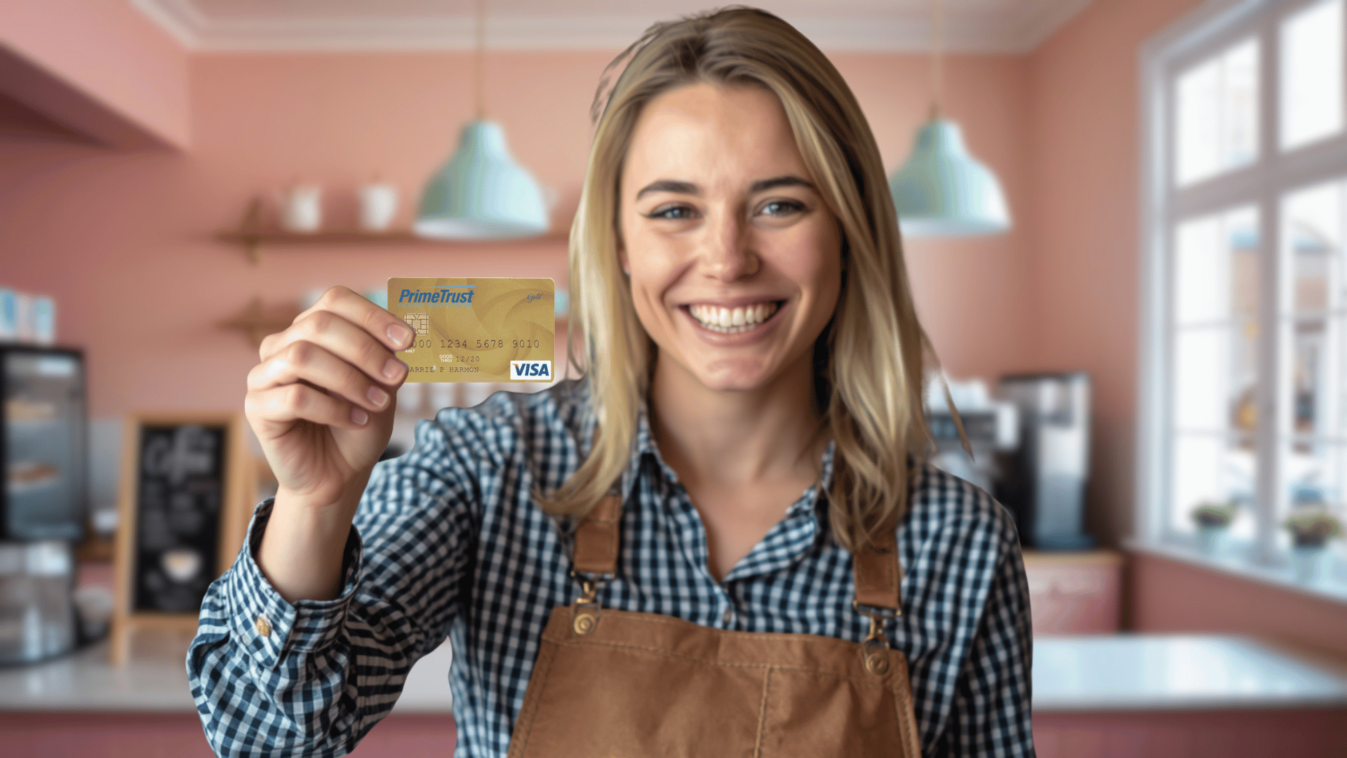 primetrust, visa, gold, credit card, business, coffee shop, owner