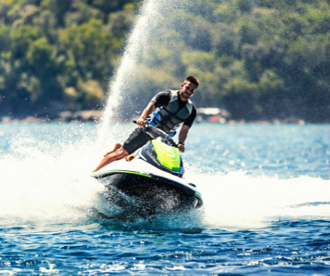 Man on jet ski on a lake