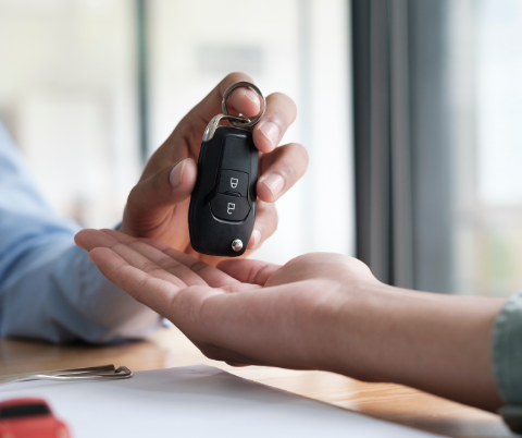 Handing over car keys